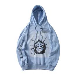 Nuova Statua della Libertà Off Fashion White Black Mens Designer Hoodies Cotone Casual Hoodie Self Selfshirts Blue Whirt Color S6223932