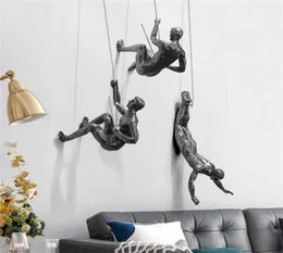 Uomini di arrampicata da roccia creativa Scultura murale decorazioni sospese decorazioni in resina statue figurine artigianato mobili per la casa accessori per decorazioni 22019315837