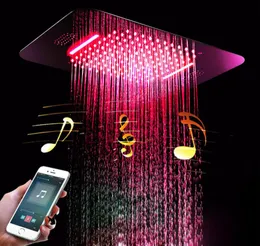 Bluetooth Music LEDシャワースプレー滝の降雨3機能シャワーバスルームマッサージシャワーヘッド580380mm 304 SUSシャワービッグWA2279270