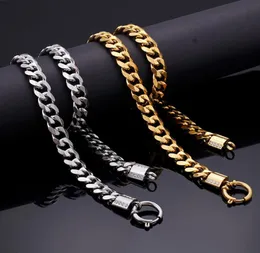 KN81576K high quality stainless steel silver gold cuban curb chain link necklace 11mm wide 50cm 20039039 lenght full cr2894428