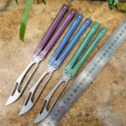Theone Butterfly Trainer Bıçak Monarch JK Kral Kanal Titanyum Tutma D2 Bıçak Burçları Sistemi Jilt Serbest Akıllı Alet Bıçakları