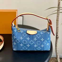 Womens Luxurys Designers Denim Tote Bag Flowers مزدوج الكتف حزام Crossbody حقيبة يد مع محفظة الحقيبة المعدنية الأصلية 20 سم