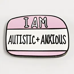 Citações autistas pinos de esmalte Cuidado Autismo Crianças pessoais Broche de arco -íris peças de quebra