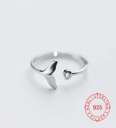 Autentico 925 sterling argento regolabile coda di pesce sirena anello amore per moglie moglie donna di buona qualità gioielli minimalisti finge9814398