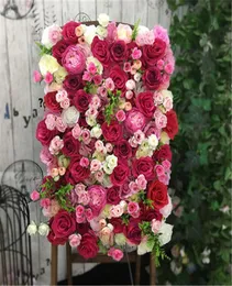 40x60 cm Aritificial Silk Rose Blumenwandpaneele Dekoration für Hochzeitshaus Babyparty -Party -Display Fenster Hintergrund Dekor4227223