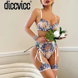 Bras Sets Diccvicc сексуальное белье вышивка белья цветочное кружевное бюстгальтер.