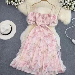 Платья для вечеринок Женское платье летнее скольжение богемное цветочное ремешок для лодки.