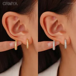 Hoop Ohrringe crmya klassischer Ohrring für Frauen Gold Farbe Voll Inlay Zirkonia Piercing Huggie Mode Schmuck Accessoires