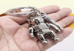 Ashion New Stainless Steel Spaceman Key Ring Luxury Designer Keychain 자체 방어 고품질 동전 지갑 키 체인 펜던트 Access1798240