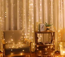 3M LED Fairy Lights Christmas Garland Curtain LAMP Control Control USB String on the Window Decorations for Home1194830