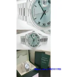 Hochwertige Armbanduhren mit original Box Casual Modern Men039s Uhren Daydate President 118206 Herren Gletscher Römischer Zifferblatt 36m8007606