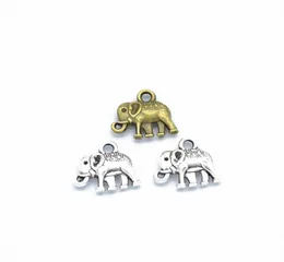 100PCSPACK ELEPHANT CHARMS DIY SMYCKE Making Pendant Fit Armband Halsband örhängen Handgjorda hantverk Silver Bronze Charm5674536