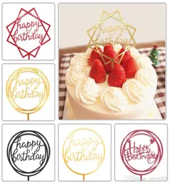 Kaka grattis på födelsedagen dekoration insatt flagga akrylkaka topper party levererar multi stilar dekor akryl tårta toppers wdh097520085
