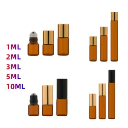 Essential Oil Bottle Essence Ball Separate Cosmetics Brown Glass Amber Roller Tom Parfume Refillable Liquid Container Makeup 240418