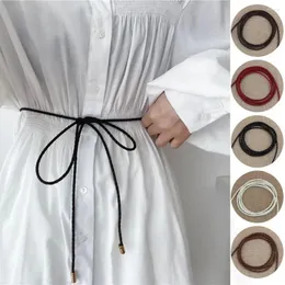 Ремни мода китайская плетена для женщин сплетен в стиле бохе, платье для ремня, тонкая кожаная веревка, аксессуары