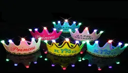 LED Light King Princess Birthday Party Hat Crown Vuxen Barn Party Dress Up Pannband för Bachelorette Hen Party Event Supplies 6255145