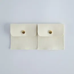 Caschetti per gioielli 5 pezzi BEIGE Gold Scap bottone Chic Piccole matrimonio Pusca di microfibra per orecchino