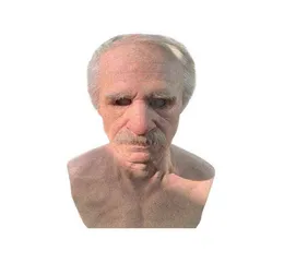 Äldre en annan Me Headgear Realistic Silicone Human Full Head Cover Mustasch Character Halloween Props WWO66 L2205305191329