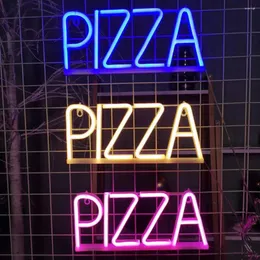 Bordslampor hängande neonskylt pizza bokstav led lätt energibesparande flimmer gratis väggkonst bakgrundslampdekor för en livlig