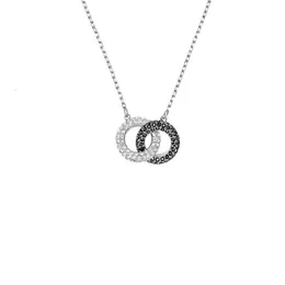 Neckless for woman swarovskis gioiello shijia alta edizione ciambella a doppio tono catena anello di anello femmina femmina elemento covo di cristallo femmina femmina