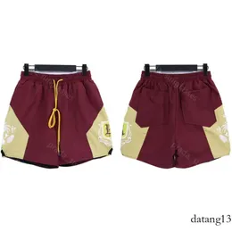 شورت Rhude Shars Shorts Shorts Shorts Beach Mesh Street Provess Pants Men Limited Swim Knee Lenget Hip-Hip High Sports Shorts S-XL 116