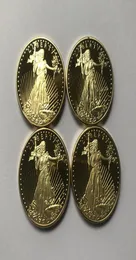 4 Pcs Non magnetic dom Eagle 2011 2012 2016 2018 badge gold plated 326 mm American statue drop acceptable coins2833453