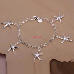 Chain Beauty Moda de alta qualidade 925 Sterling Silver Jewelry Stars Stars Bracelets Cadeia fofa para mulheres presentes de senhora jshh193 H240504