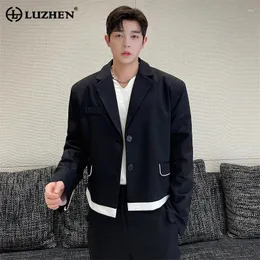 Ternos masculinos Luzhen Casual Elegante Moda Blazer Street Original Design Original Terno Coreano Corean Apresenta 2024 Roupas da moda da primavera LZ3116