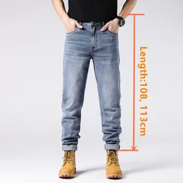 Men's Jeans Straight Tall Guys Slim Fit Men Cowboy 190CM Extralong Lengthen STudents Overlong Spring Teenagers Male Boys Denim Pants