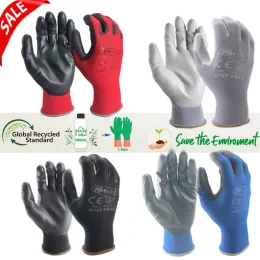 Перчатки 24peeces/12pairs Профессиональные рабочие защитные перчатки мужчины Строительные женщины сад красный нейлон беговой перчаток