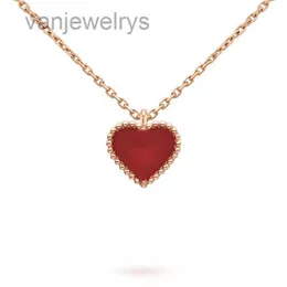 Sweet Heart Pendant Necklace Designer Jewelry love necklaces Four Leaf Clover Sterling Silver Rose Gold Red heart-shaped necklace Gift for womens wedding