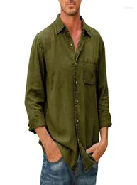 Men039s Koszulki swobodne jesienne koszulę ładunkową dla mężczyzn Bawełniane z długim rękawem Bawełniane stałe kolorowe kolory