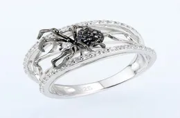 S983 Fashion Jewelry Black Spider Ring Zircon Diamond Rings5143661
