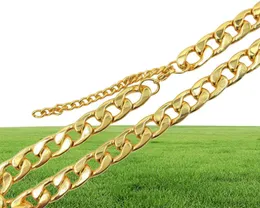 Unsenset 11 mm stal nierdzewna 18K Gold Cuban Cuban Curb Pies Pet lub Cat Link Chain Zagrobi PET 2841436