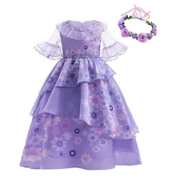 Encanto Floral Mabd Girls Princess Dressheadwear Garland Carnival Isabella Halloween Cosplay Costum