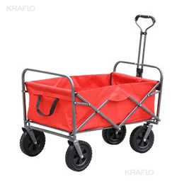 Inne zapasy ogrodowe Outdoor czerwony mtipurpose mikro składany wózek plażowy wózek Kraflo Cam Folding Wagon Down