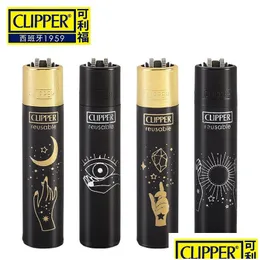 Lighters Novo Clipper espanhol original Clipper mais leve à prova de vento gás butano Firestone Ignição fumando de chama aberta gadget gadget dell Dh6du