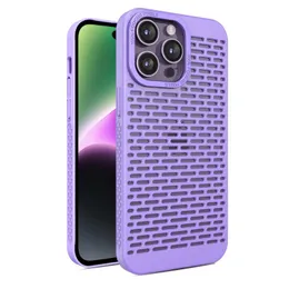 Odporne wstrząsy rozpraszania ciepła puste chłodzenie oddychające oddychające obudowa dla iPhone 15 Pro Max 14 13 12 11, Slim Summer Mesh Hard Telefon Cover