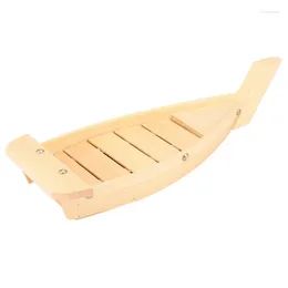 Servis uppsättningar 3st 42x17x7,5 cm japanska kökssushibåtar verktyg trä handgjorda enkelt fartyg sashimi kalla rätter bordsartiklar bar