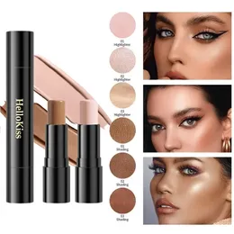 Doppelendige Highlighter Schattenkontur Stick Matte Concealer Sticks V Face Hebel Nase Langlebige wasserdichte Gesichtsmake-up 240426