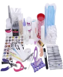 Wholebtt113 Akrilik Toz Tırnak Sanatı Kiti UV Jel Manikür DIY uçları Lehçe Fırça Set2439034