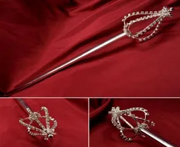 Rhinestone Scepters Crystal Flower Bub form Miss Beauty Pageant Queen Crown Props Cosplay Party Bar Show Accessories Scepter MK023742664