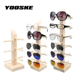 Yooske Wood Display Rack Organizer für Sonnenbrillen Counterhalter Brille Display Ständer Bambus 6 5 4 3 Paare Eyglasse anzeigen T2005057326359