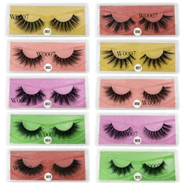 Falskt 10/20/30/40/50/70/100pairs 3D Lashes Natural Mink Eyelashes Colorful Card Makeup 10Pairs/Pack Original Edition
