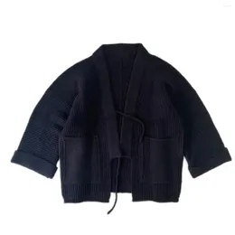 Men's Vests 2024 Kapital Vintage Men S Loose Knit Sweater Cardigan Coat Japanese Ethnic Style Hiroki Nakagawa Inspired