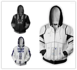 Men039s Hoodies Movie Cosplay 3D Print Shadow Stormtrooper Sweatshirt Vuxen unisex Death Zipper Hooded Jacket för Autumn3982925