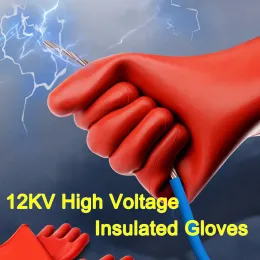 Gloves Professional 12KV High Voltage Electrical Insulating Gloves Antielectricity Protect Rubber Electrician Safety Glove