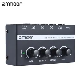 Badebekleidung Ammoon HA400 Ultracompact 4 Kanäle Mini -Audio -Stereo -Kopfhörerverstärker mit Stromadapter