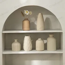 Vaso de cerâmica nórdica Creative Flower Arrangement