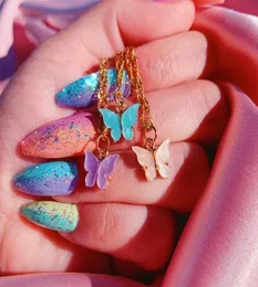 Mayforest Fashion Choker Ожерелья для девушек модные розовые золотые подвесные бабочки
